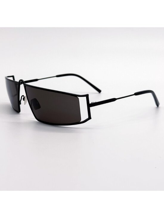 New Saint Laurent Sunglasses SL606 001 Black Metal Shield Eyewear